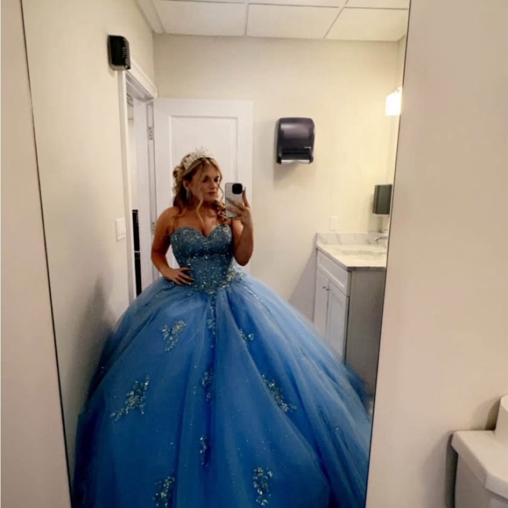 Dancing Queen Blue Ball Gown Wedding Dress